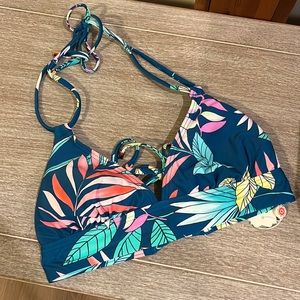 Swim Systems Pacific Oasis Lovebirds Halter Bikini Top,Small,NWT